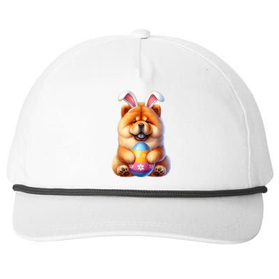 Cute Bunny Chow Chow Dog Easter Hug Eggs Easter Day Snapback Five-Panel Rope Hat