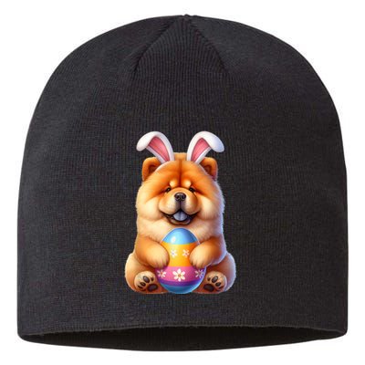 Cute Bunny Chow Chow Dog Easter Hug Eggs Easter Day Sustainable Beanie