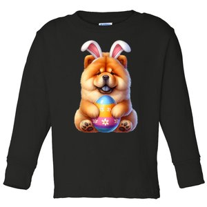 Cute Bunny Chow Chow Dog Easter Hug Eggs Easter Day Toddler Long Sleeve Shirt