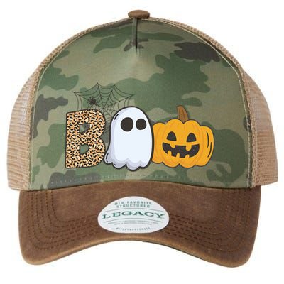 Cute But Creepy Ghost Boo Pumpkin Leopard Halloween Cute Gift Legacy Tie Dye Trucker Hat