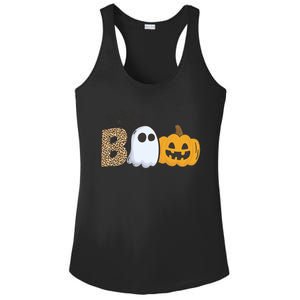 Cute But Creepy Ghost Boo Pumpkin Leopard Halloween Cute Gift Ladies PosiCharge Competitor Racerback Tank