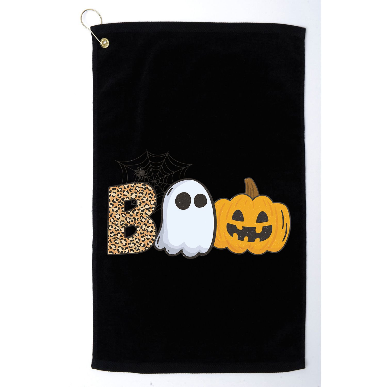 Cute But Creepy Ghost Boo Pumpkin Leopard Halloween Cute Gift Golf Towel