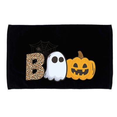 Cute But Creepy Ghost Boo Pumpkin Leopard Halloween Cute Gift Microfiber Hand Towel