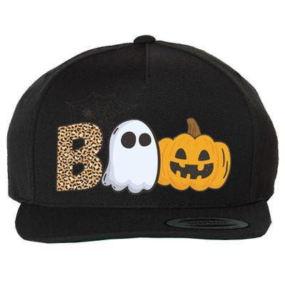 Cute But Creepy Ghost Boo Pumpkin Leopard Halloween Cute Gift Wool Snapback Cap