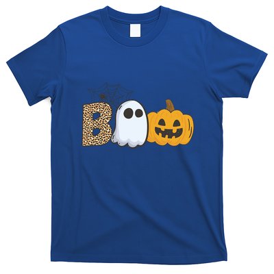 Cute But Creepy Ghost Boo Pumpkin Leopard Halloween Cute Gift T-Shirt