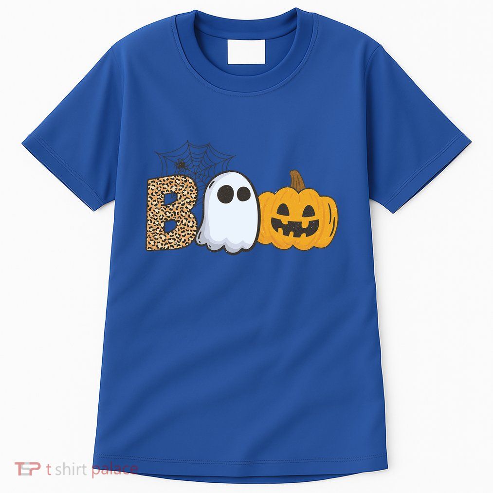 Cute But Creepy Ghost Boo Pumpkin Leopard Halloween Cute Gift Tall T-Shirt