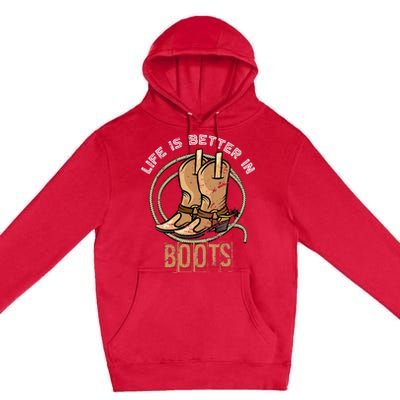 Cowboy Boots Country Cowboy Rodeo Men Gift Western Cowboy Premium Pullover Hoodie