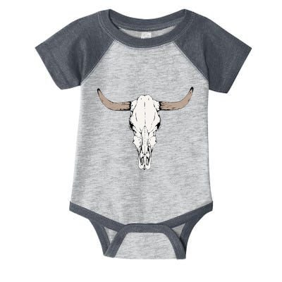 Cow Bull Cattle Skull Head Western Vintage Animal Graphic Infant Baby Jersey Bodysuit