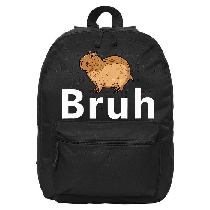 Capybara Bruh 16 in Basic Backpack