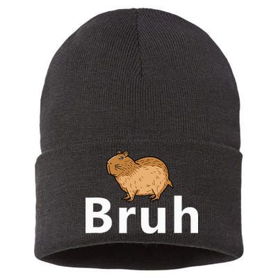 Capybara Bruh Sustainable Knit Beanie