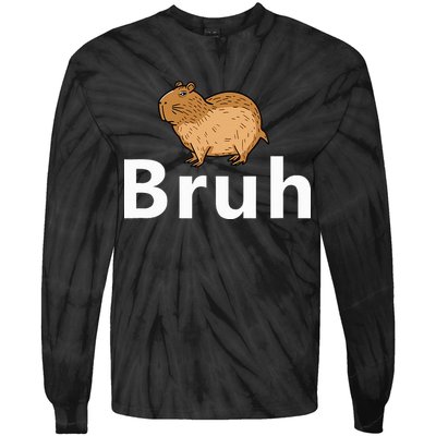 Capybara Bruh Tie-Dye Long Sleeve Shirt