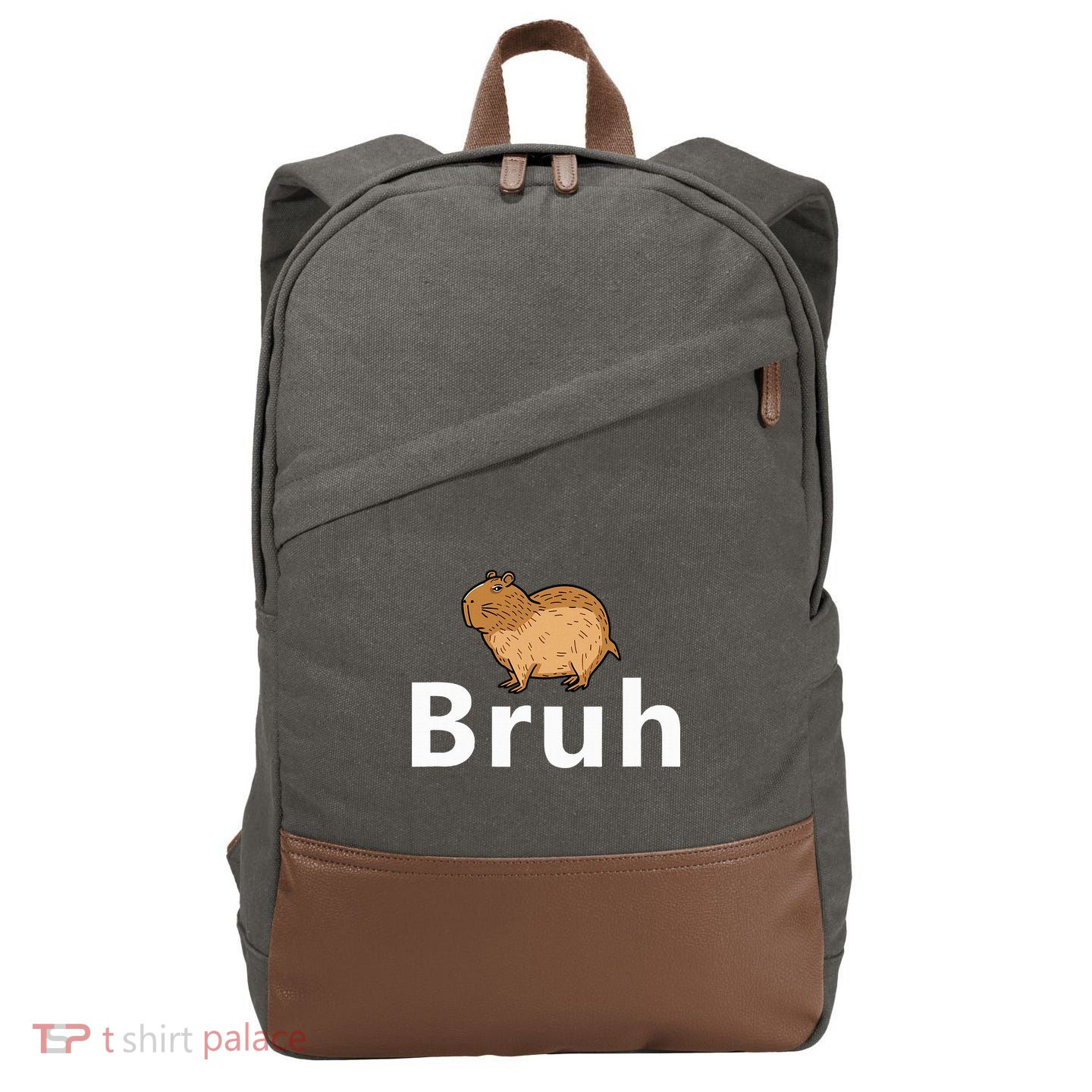 Capybara Bruh Cotton Canvas Backpack