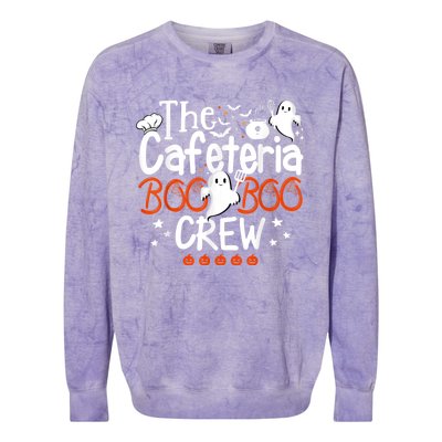 Cafeteria Boo Crew Teacher Lunch Lady Team Spooky Babe Ghost Colorblast Crewneck Sweatshirt