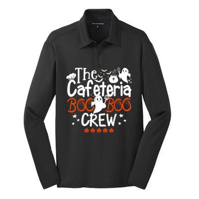 Cafeteria Boo Crew Teacher Lunch Lady Team Spooky Babe Ghost Silk Touch Performance Long Sleeve Polo