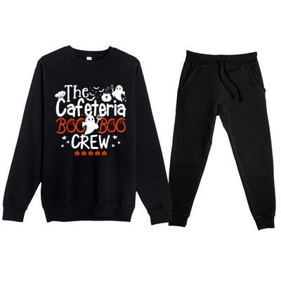 Cafeteria Boo Crew Teacher Lunch Lady Team Spooky Babe Ghost Premium Crewneck Sweatsuit Set