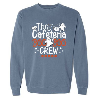 Cafeteria Boo Crew Teacher Lunch Lady Team Spooky Babe Ghost Garment-Dyed Sweatshirt