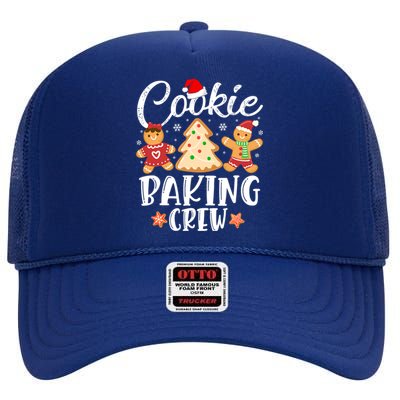 Cookie Baking Crew Funny Christmas Cooking Lover Xmas Pajama Gift High Crown Mesh Back Trucker Hat