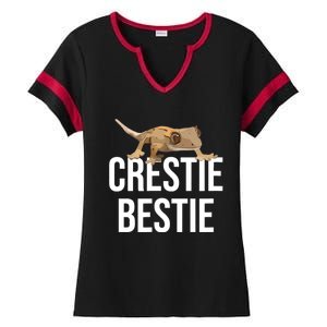 Crestie Bestie Crested Gecko Reptile Lizard Pet Lover Gift TShirt Ladies Halftime Notch Neck Tee