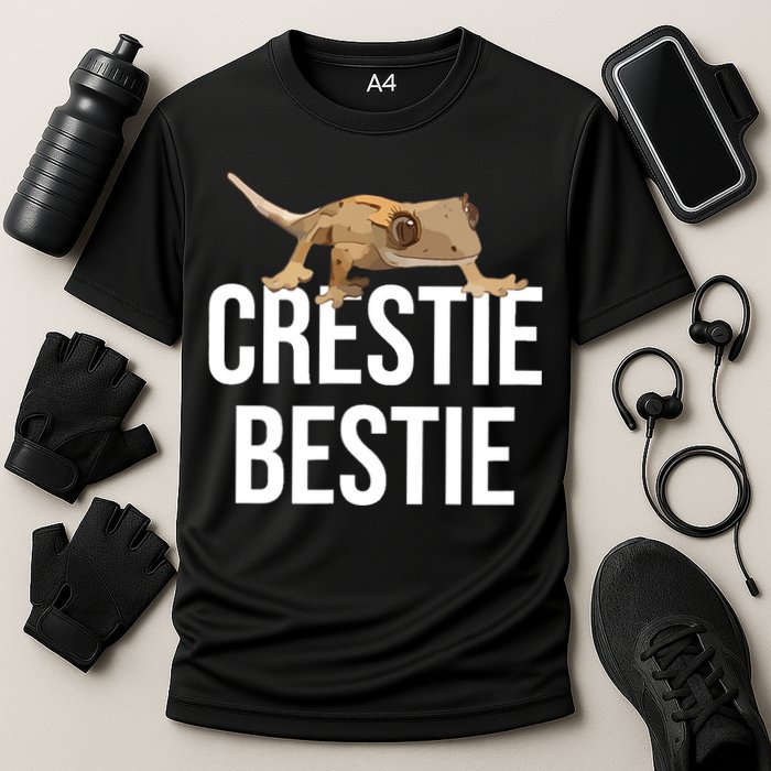 Crestie Bestie Crested Gecko Reptile Lizard Pet Lover Gift TShirt Performance Shirt