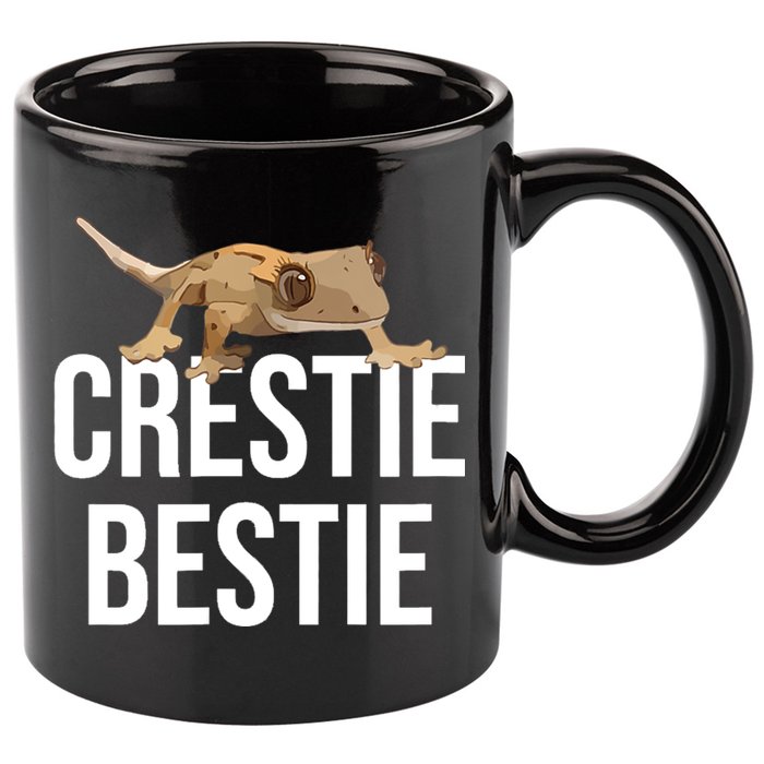 Crestie Bestie Crested Gecko Reptile Lizard Pet Lover Gift TShirt 11oz C Handle Ceramic Mug