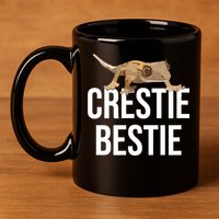 Crestie Bestie Crested Gecko Reptile Lizard Pet Lover Gift TShirt 11oz C Handle Ceramic Mug