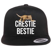 Crestie Bestie Crested Gecko Reptile Lizard Pet Lover Gift TShirt Flat Bill Trucker Hat
