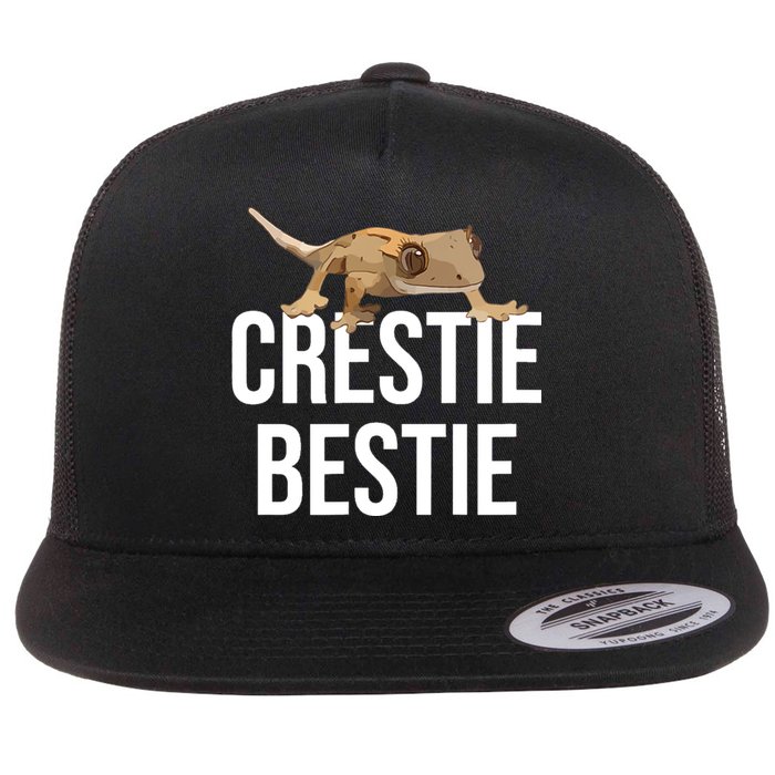 Crestie Bestie Crested Gecko Reptile Lizard Pet Lover Gift TShirt Flat Bill Trucker Hat