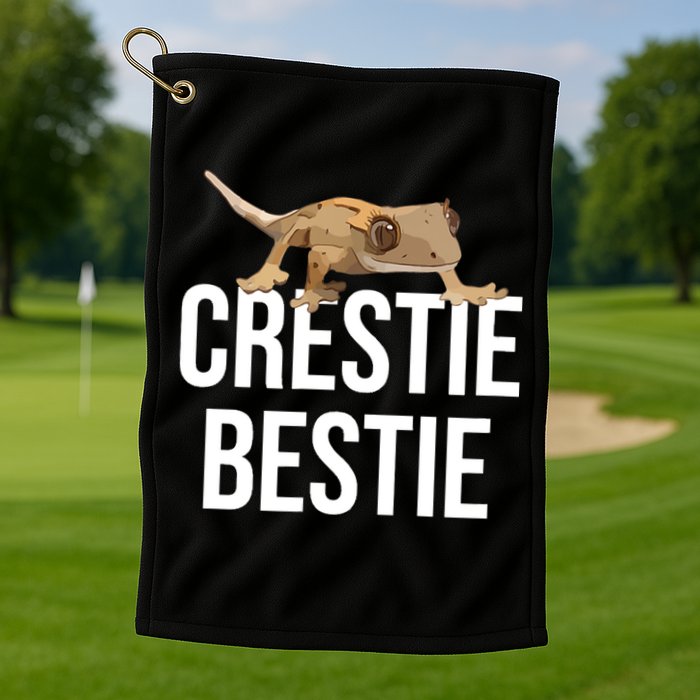 Crestie Bestie Crested Gecko Reptile Lizard Pet Lover Gift TShirt Golf Towel