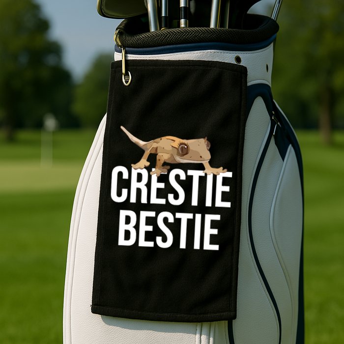 Crestie Bestie Crested Gecko Reptile Lizard Pet Lover Gift TShirt Golf Towel