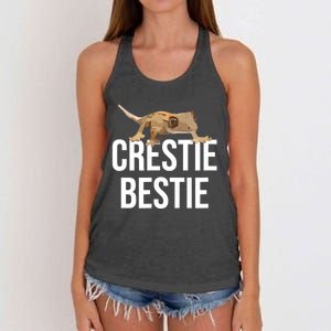 Crestie Bestie Crested Gecko Reptile Lizard Pet Lover Gift TShirt Women's Knotted Racerback Tank