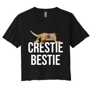 Crestie Bestie Crested Gecko Reptile Lizard Pet Lover Gift TShirt Women's Crop Top Tee