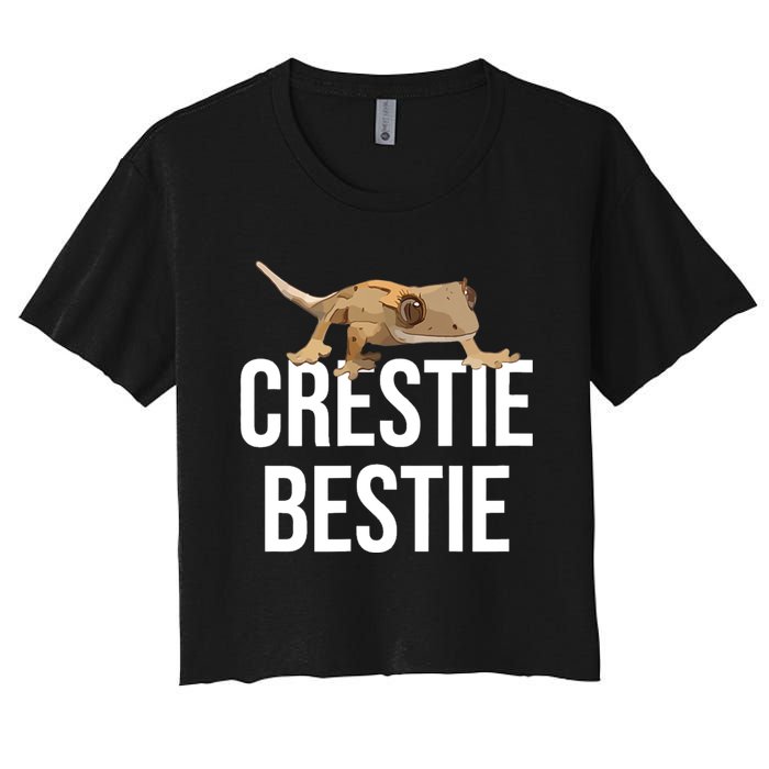 Crestie Bestie Crested Gecko Reptile Lizard Pet Lover Gift TShirt Women's Crop Top Tee