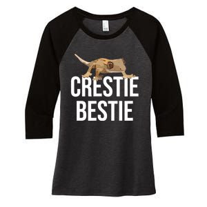 Crestie Bestie Crested Gecko Reptile Lizard Pet Lover Gift TShirt Women's Tri-Blend 3/4-Sleeve Raglan Shirt