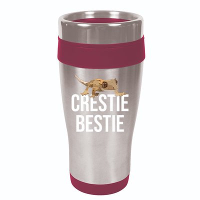 Crestie Bestie Crested Gecko Reptile Lizard Pet Lover Gift TShirt 16oz Travel Tumbler