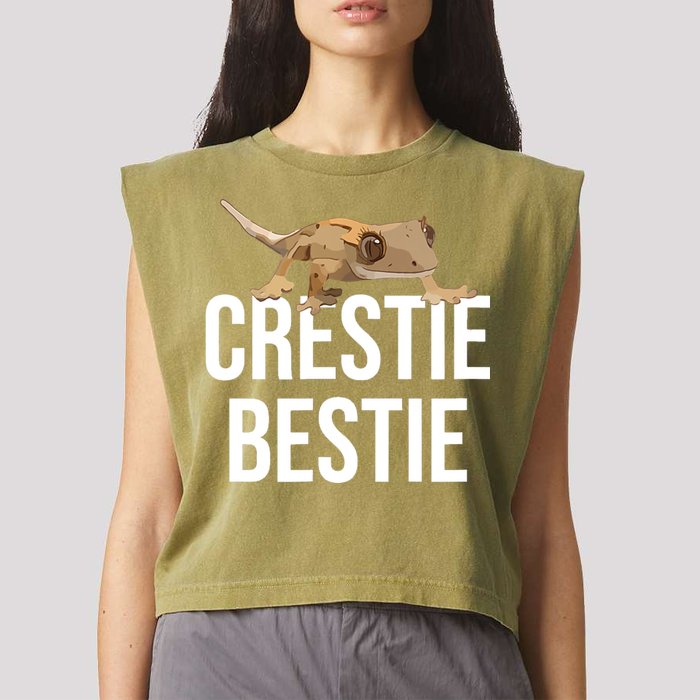 Crestie Bestie Crested Gecko Reptile Lizard Pet Lover Gift TShirt Garment-Dyed Women's Muscle Tee