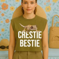 Crestie Bestie Crested Gecko Reptile Lizard Pet Lover Gift TShirt Garment-Dyed Women's Muscle Tee