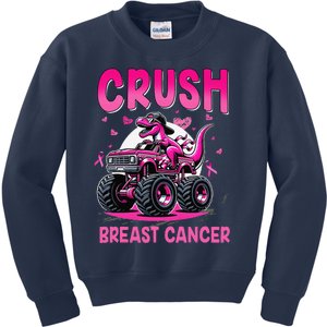 Crush Breast Cancer Awareness Monster Truck Boy Kids Sweatshirt