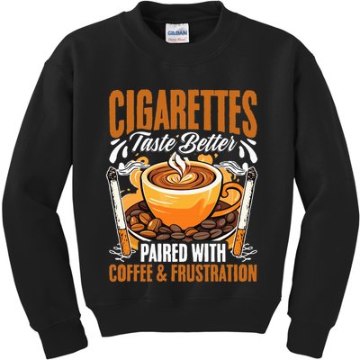 Caffeine Barista Coffee Brew Cigar Smoker Cigarettes Coffee  Kids Sweatshirt