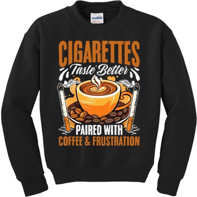 Caffeine Barista Coffee Brew Cigar Smoker Cigarettes Coffee  Kids Sweatshirt