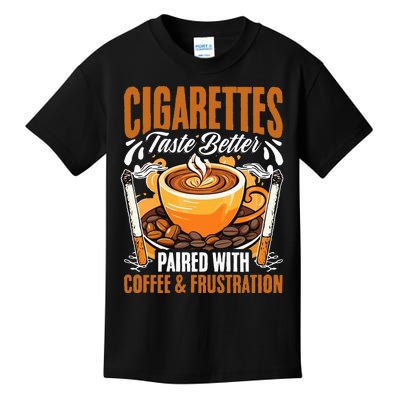 Caffeine Barista Coffee Brew Cigar Smoker Cigarettes Coffee  Kids T-Shirt