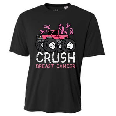 Crush Breast Cancer Awareness Monster Truck Cooling Performance Crew T-Shirt