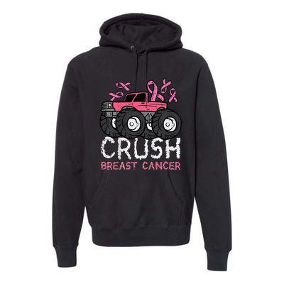 Crush Breast Cancer Awareness Monster Truck Premium Hoodie