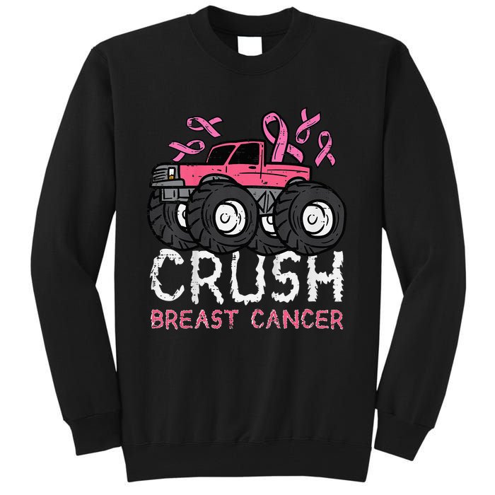 Crush Breast Cancer Awareness Monster Truck Tall Sweatshirt