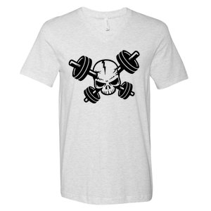 Crossed Barbell V-Neck T-Shirt