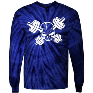 Crossed Barbell Tie-Dye Long Sleeve Shirt