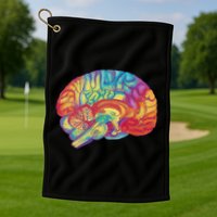 Colorful Brain Golf Towel