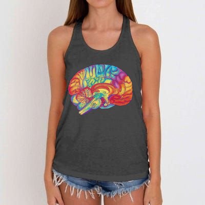 Colorful Brain Women's Knotted Racerback Tank