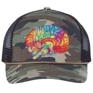 Colorful Brain Retro Rope Trucker Hat Cap