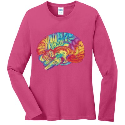 Colorful Brain Ladies Long Sleeve Shirt