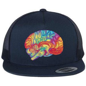 Colorful Brain Flat Bill Trucker Hat